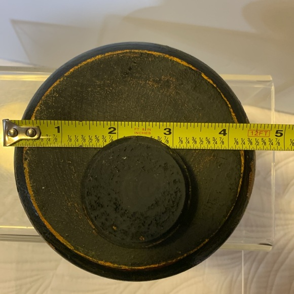 Hand painted trinket container wood vintage - Picture 12 of 17